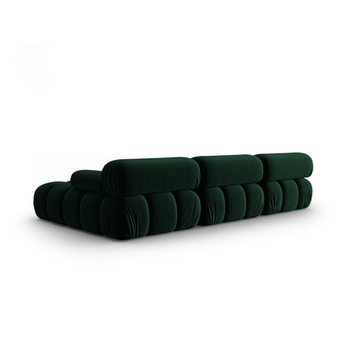 Cosmopolitan Design - Modulaire hoekbank rechts Cortina 4-zits, flueel flessengroen - 155x282x70cm