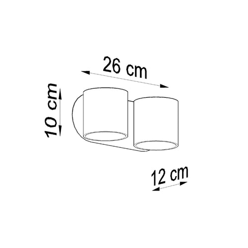 Sollux Lighting Wandlamp ORBIS 2 wit - 26x12x10cm
