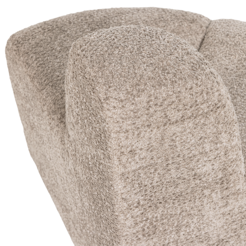 WOOOD eetbank hoek rond rugleuning Mojo - Wollig - Donkerzand - 83x100x74