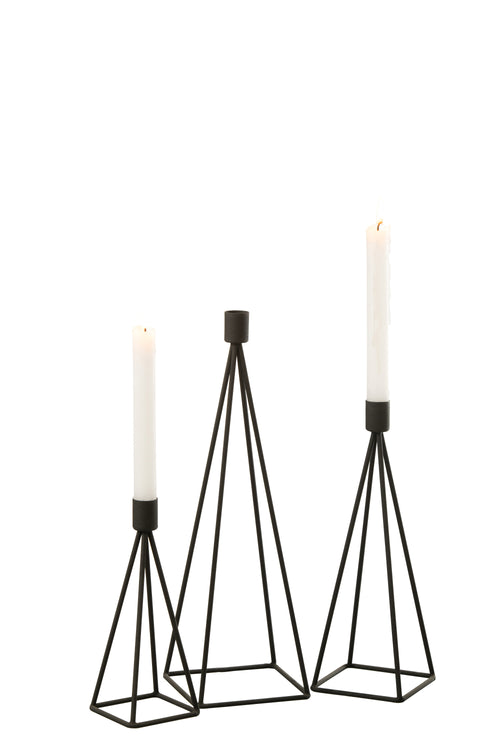 J-Line kaarshouder - metaal - zwart - 3 stuks