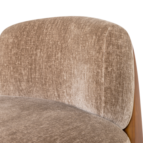 WOOOD fauteuil Runi - Hout/Velvet - Zand - 69x64x72
