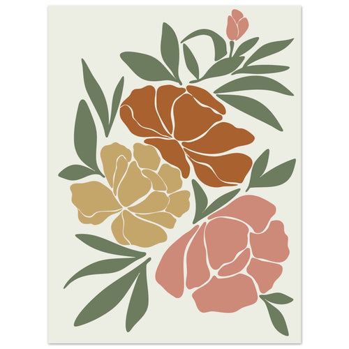 Artfulprints Poster Boho – Autumn bloom   - 30x40 cm - Meerkleurig