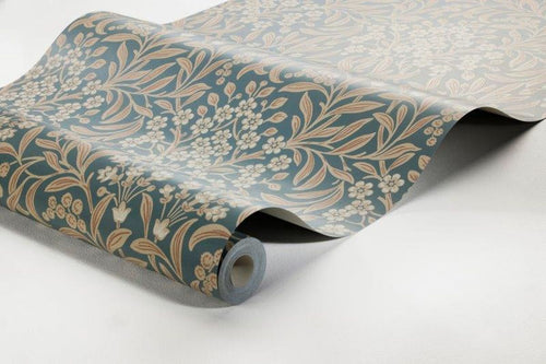 borastapeter behang bloemen turquoise en beige - 53 cm x 10.05 m - 660027 - vtwonen shop