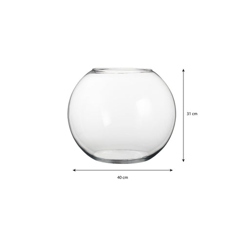 Mica Decorations Babet Bol Vaas - H31 x Ø40 cm - Transparant