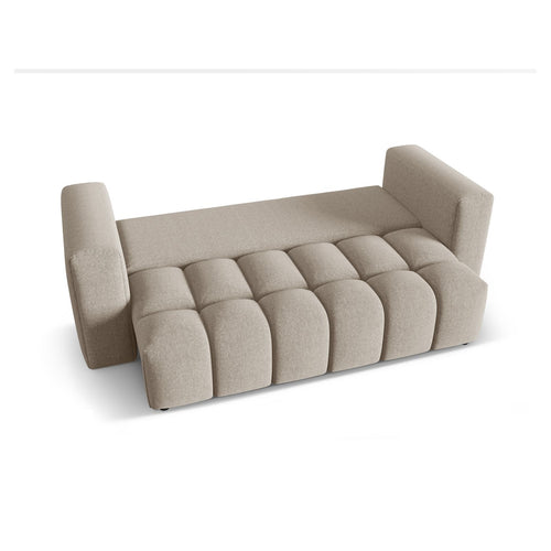 Cosmopolitan Design - Slaapbank met opbergdoos Verona 3-zits, structurele stof zand - 98x252x85cm