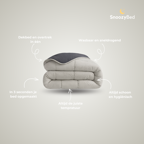 SnoozyBed - All Year Dekbed zonder overtrek - Earth & Ash 200x200cm