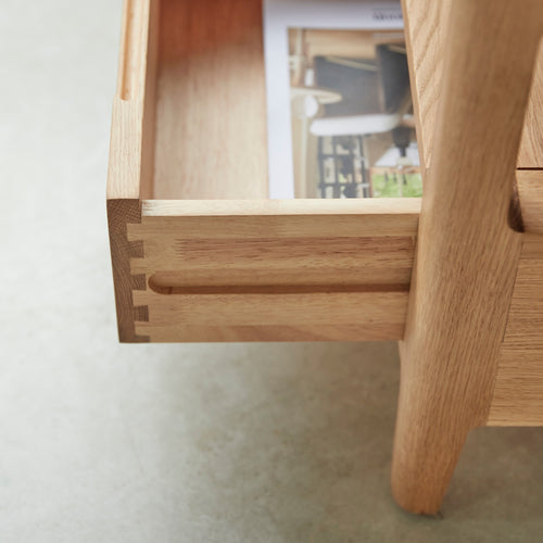 Tikamoon Nachtkastje van massief eikenhout met 1 lade - Naturel - vtwonen shop