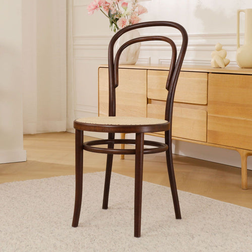 Fameg Vienna Thonet No.14 Houten Bistrostoel Walnoot - Rotan Zitting