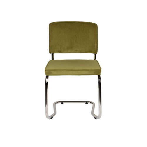 Zuiver Ridge Rib Kink Eetkamerstoelen  Groen - Set van 2