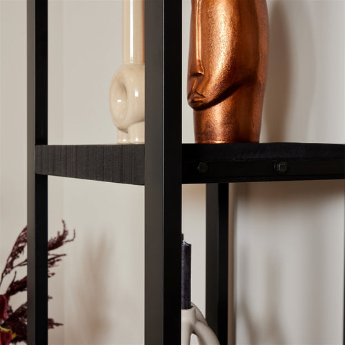 StarFurn Boekenkast Boaz - Rechthoek Zwart Hout - 55x45x200cm - vtwonen shop