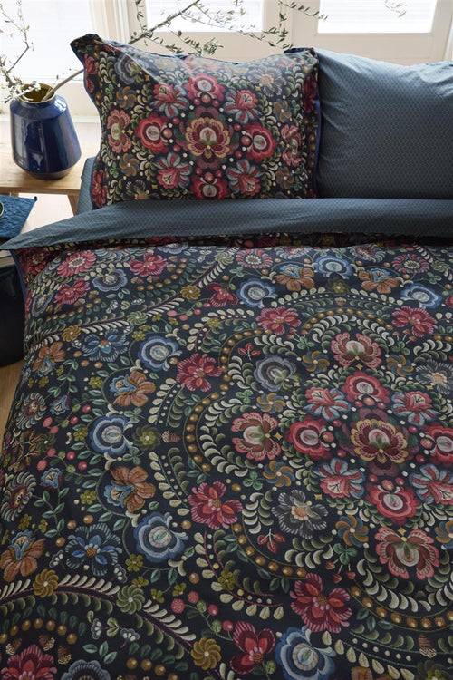 Pip Studio dekbedovertrek Il Ricamo - 260x200/220 cm - donker blauw