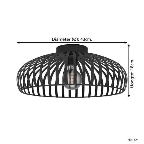 EGLO plafondlamp Mogano 3 - e27 - zwart