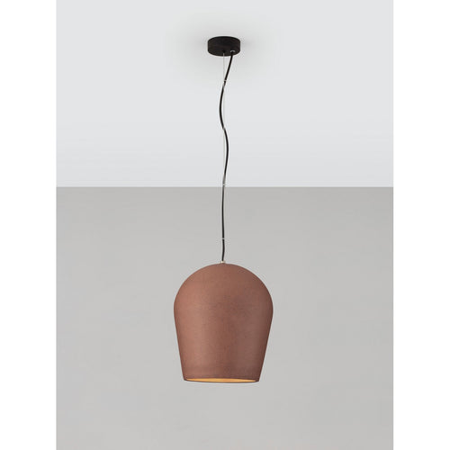 Nova Luce OMIO 29 cm koepelvormige hanglamp voor plafond, rood zandsteen, E27, 1x12W, IP55