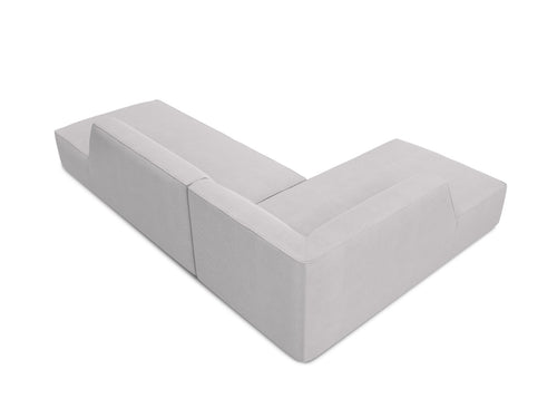 Micadoni linker hoekbank Ruby 4-zits, structurele stof, lichtgrijs - 180x273x69cm
