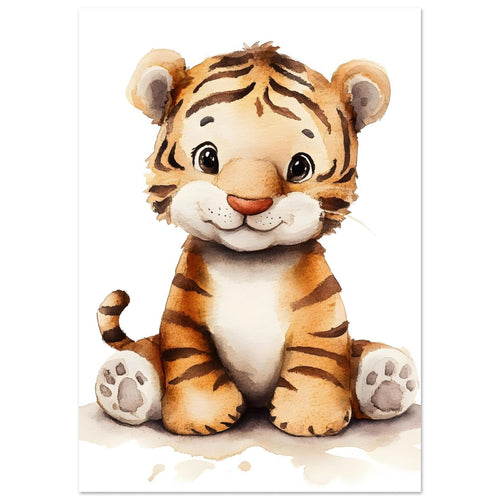 Artfulprints  Schattige baby tijger   poster A4 21x29.7 cm - vtwonen shop