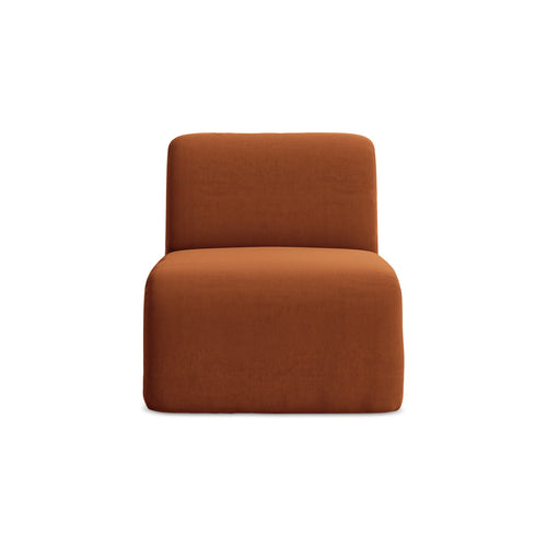 LaMiaSofa Bankmodule midden Cervo - velours - terracotta - 70x94x75