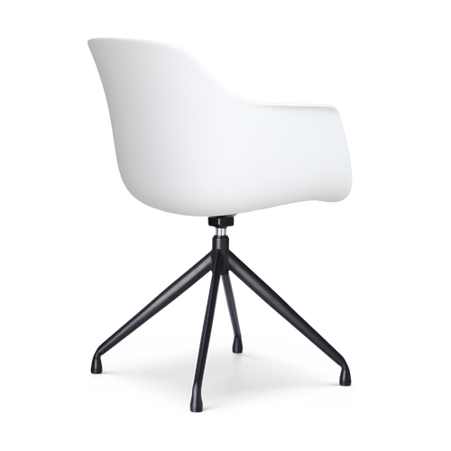 Nolon Nola-Puk Draaibare Eetkamerstoelen Wit - Zwart Onderstel - 2x - vtwonen shop