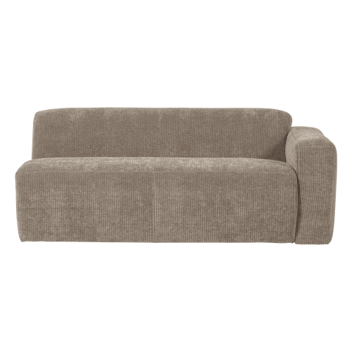 WOOOD 2-zits bank arm rechts Mojo Base - Rib - Donkerzand - 74x185x97