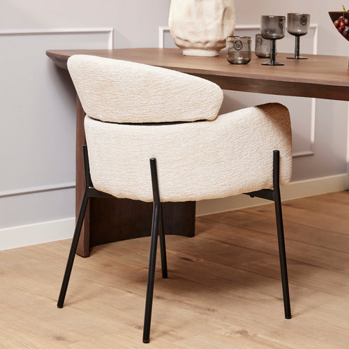 StarFurn Eetkamerstoel Otis - Wit Stof - Set van 2