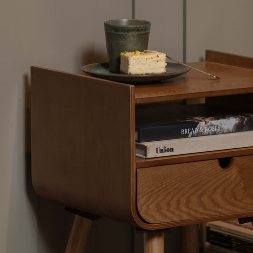 WOOOD nachtkastje/bijzettafel Nils - Hout - Naturel - 54x36x30