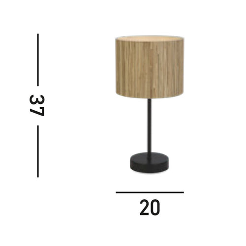 Searchlight - Meadow 1-lichts tafellamp, natuurlijke graskap en zwart metaal