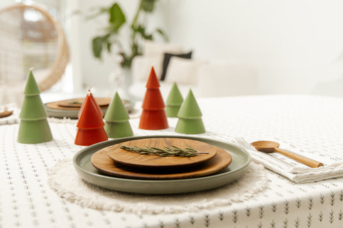 Originalhome dennenboom kaars - rood -  M - set van 2 - vtwonen shop