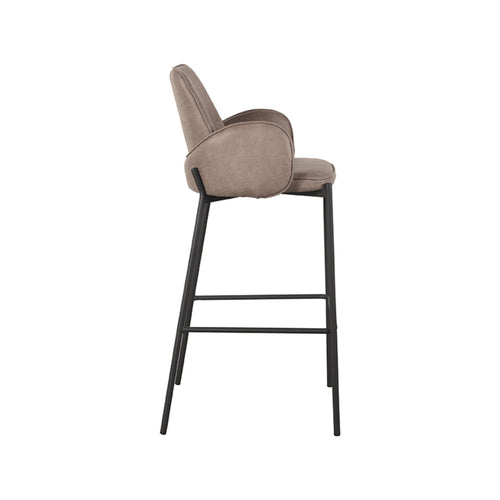 LABEL51 Barkruk Joni - Taupe - Zithoogte 77cm - Set van 2 - vtwonen shop