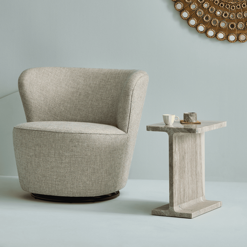 HYPPOLITE Bijzettafel van marmer - Beige - 31x38x46 cm