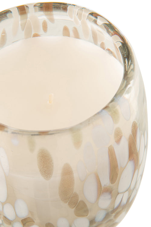 J-Line geurkaars Mia - Osmanthus & Suede - glas - wit/mix - small - 90U