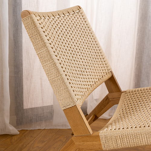 Lisomme William Houten Fauteuil met Gewoven Zitting - Beige - vtwonen shop