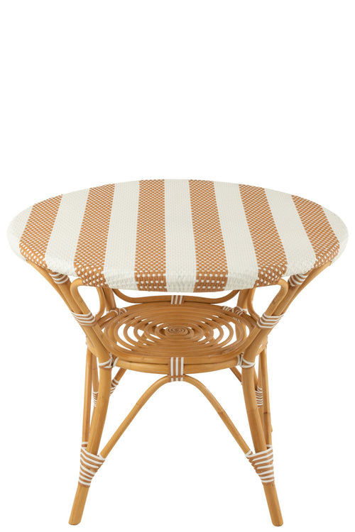 J-Line tafel Live - rotan/kunststof - naturel/wit