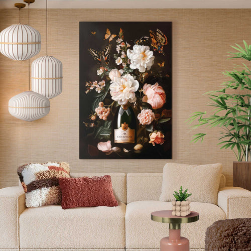 Reinders Champagne Blossom glasschilderij -  roze - woonkamer - 116x78cm