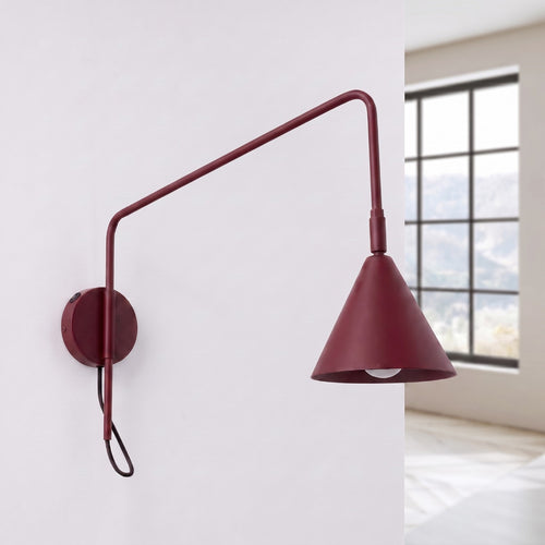 Sollux Lighting Wandlamp NOX 1 bordeaux met schakelaar - 14x61x30cm