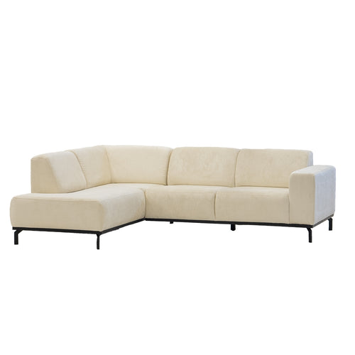 Giga Meubel Hoekbank Monza 3-zits Links - Stof/Metaal - Beige - vtwonen shop