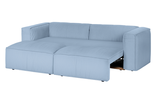 noo.ma Lobi slaapbank 3-zits - Baby Blue corduroy, slaapgedeelte 140x190 cm
