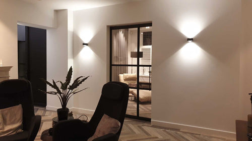 Artdelight wandlamp Hudson - 2 lichts - 12  x 6.5   cm - zwart