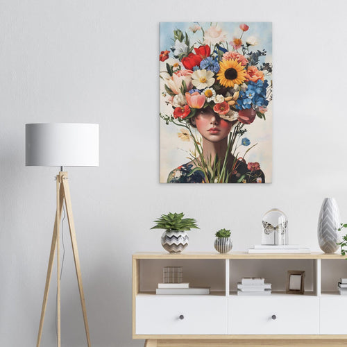 Artfulprints Canvas Colourful portrait canvas - 60x90 cm - Meerkleurig