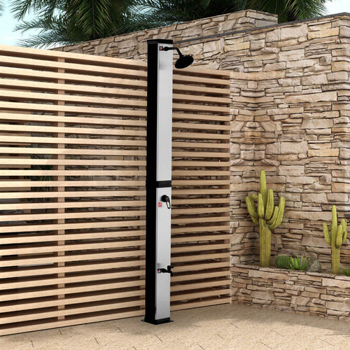 Home Deluxe Solar Douche - Geborsteld Nikkel / Zwart - vtwonen shop