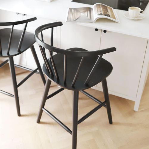 Rowico Home Carmen houten spijlen barkruk zwart - 65 cm