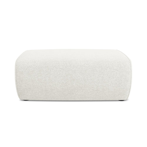 LaMiaSofa Poef Palermo - chenille stof - wit - 100x70x39