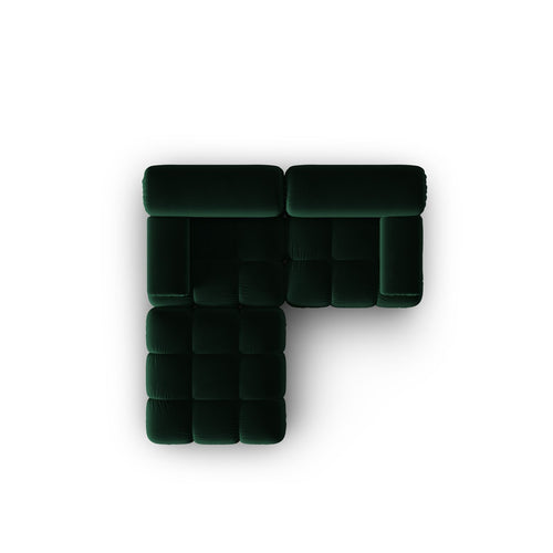 Cosmopolitan Design - Modulaire bank Cortina 3-zits, flueel flessengroen - 188x188x70cm