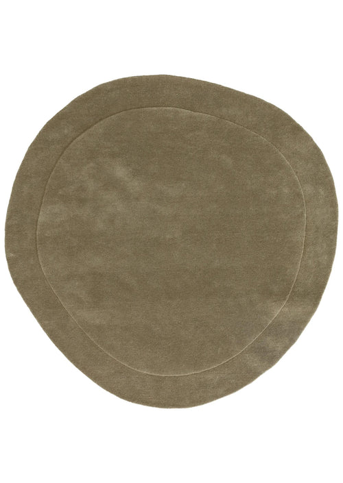 benuta wollen vloerkleed Shape - groen - ø 200 cm