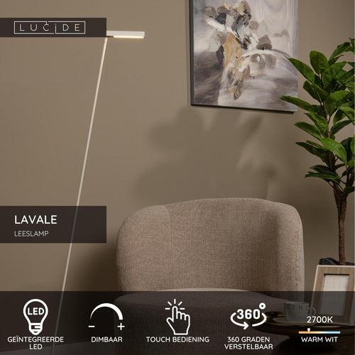 Lucide leeslamp LAVALE - Geïntegreerde LED - Wit
