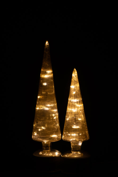 J-Line decoratie Kerstboom Draaiend - glas - goud - large - LED - vtwonen shop