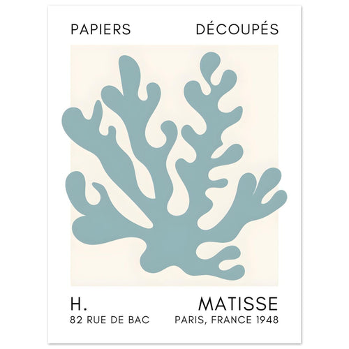 Artfulprints  Matisse – Saltflower shapes turquoise   poster 30x40 cm - vtwonen shop