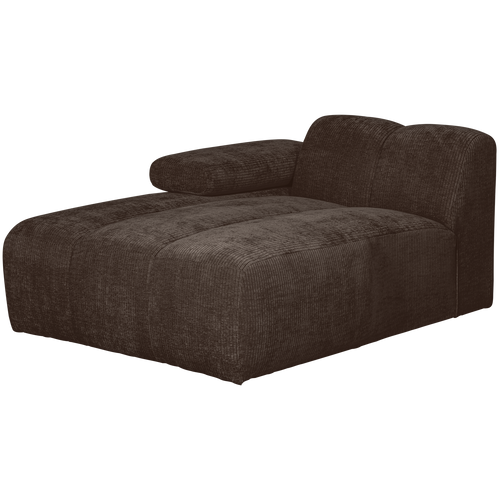 WOOOD chaise longue element links Mojo - Ribstof - Bruin -74x162x122cm - vtwonen shop