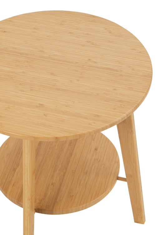 J-Line bijzettafel Rond - bamboe - naturel - small
