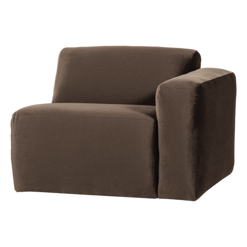 WOOOD 1-zits bank arm rechts Mojo Base - Velvet - Bruin - 74x105x97