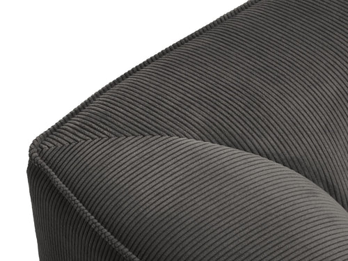 Micadoni Panoramische hoekbank links Ruby 7-zits, ribfluwelen, donkergrijs - 273x366x69cm
