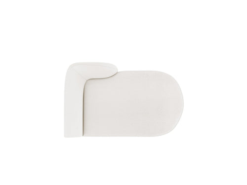 Micadoni rechter chaise longue Miley 2-zits, boucle wit - 156x90x70cm